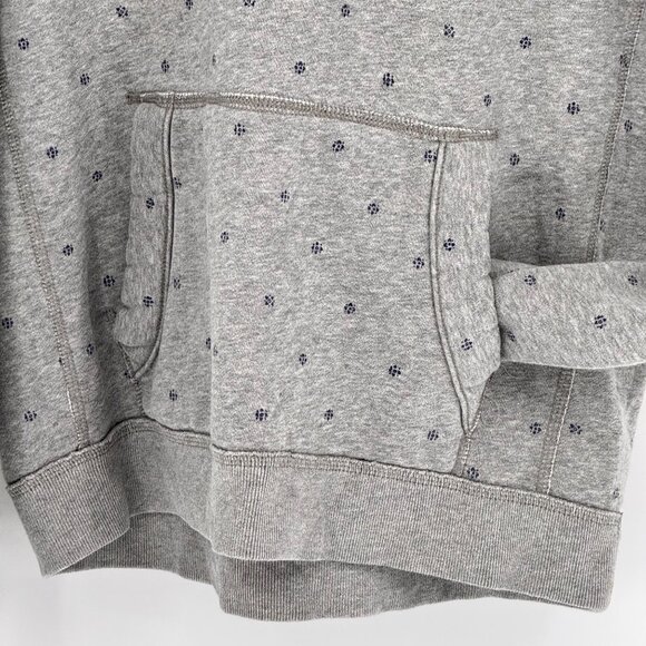 Abercrombie Fitch Muscle Sweatshirt Mens L Hooded Gray Kangaroo Pocket Polka Dot - Picture 6 of 8